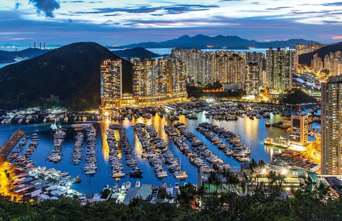 The Wong Chuk Hang area in the Southern District of Hong Kong Island has attracted a significant amount of art investment, with more than 20 galleries now open; pictured is the view from Brick Hill to Hong Kong Island at sunset
Tim Pile/Alamy Stock Photo