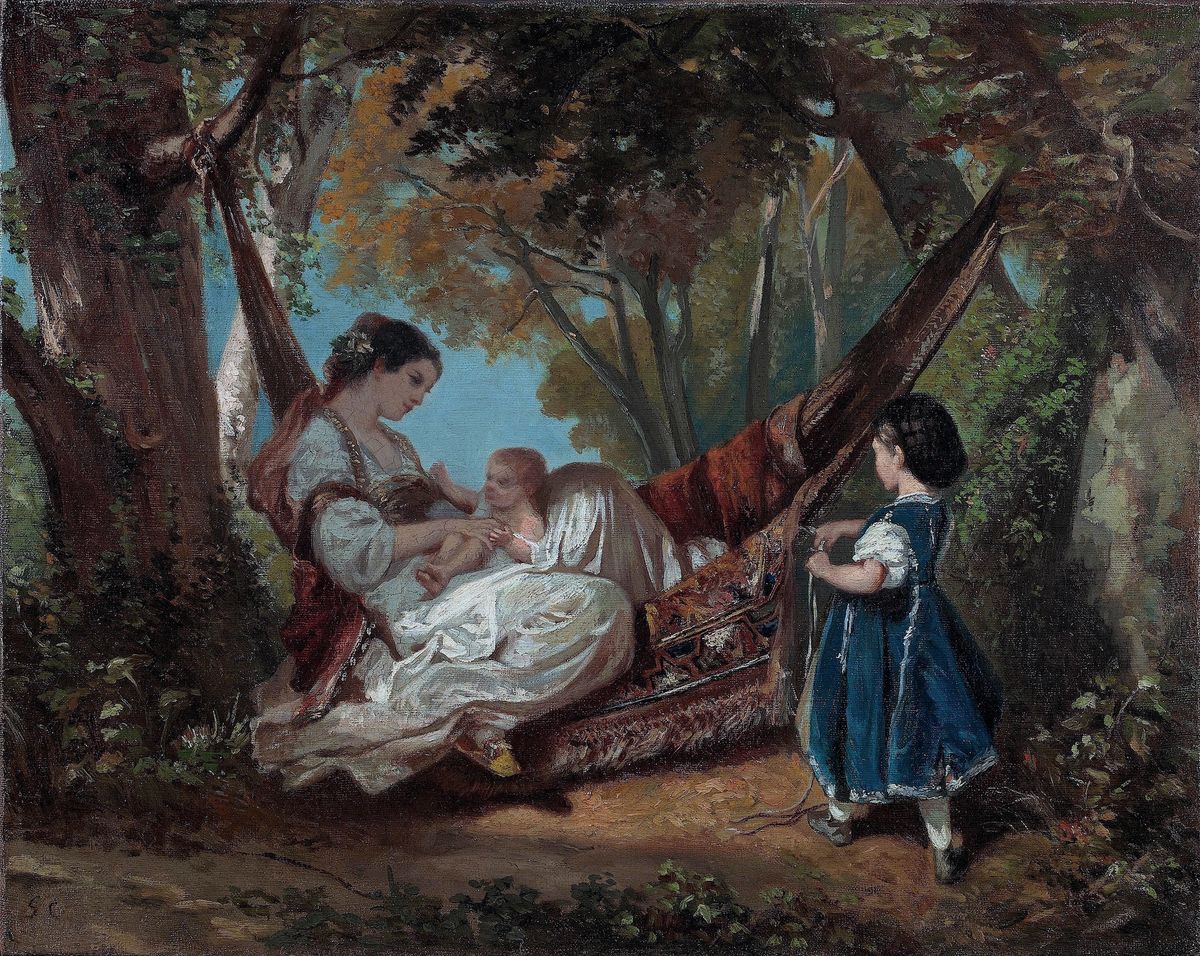 Gustave Courbet, Mother and Child on a Hammock, 1844 Courtesy Patrick Matthiesen