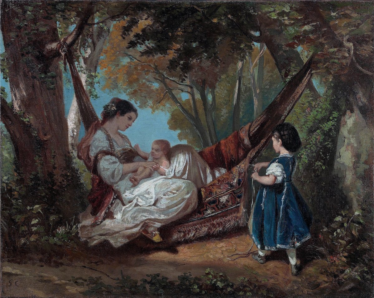 Gustave Courbet, Mother and Child on a Hammock, 1844 Courtesy Patrick Matthiesen