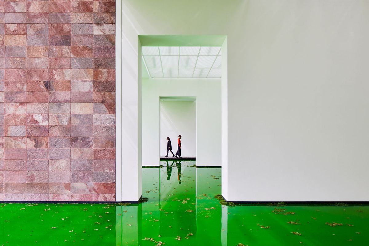 Installation view of Olafur Eliasson's Life installation at the Fondation Beyeler Courtesy of the artist; neugerriemschneider; Tanya Bonakdar Gallery. © 2021 Olafur Eliasson, Photo: Mark Niedermann