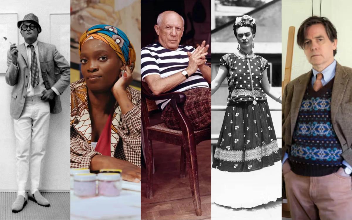 Left to right: David Hockney, Njideka Akunyili Crosby, Pablo Picasso, Frida Kahlo, Duncan Hannah