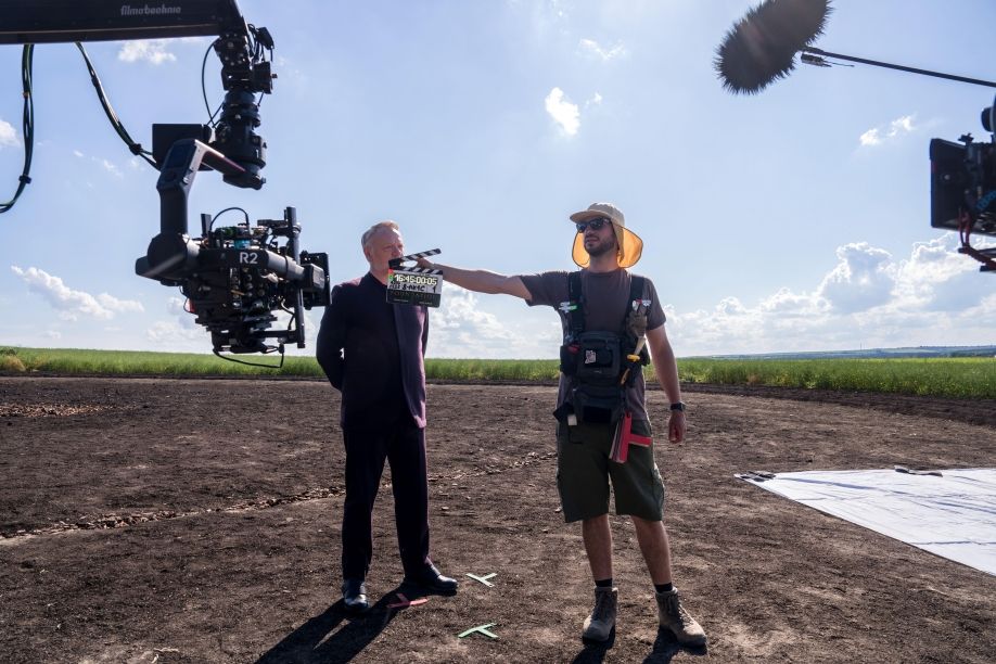 Jared Harris as Hari Seldon on the set of Foundation.