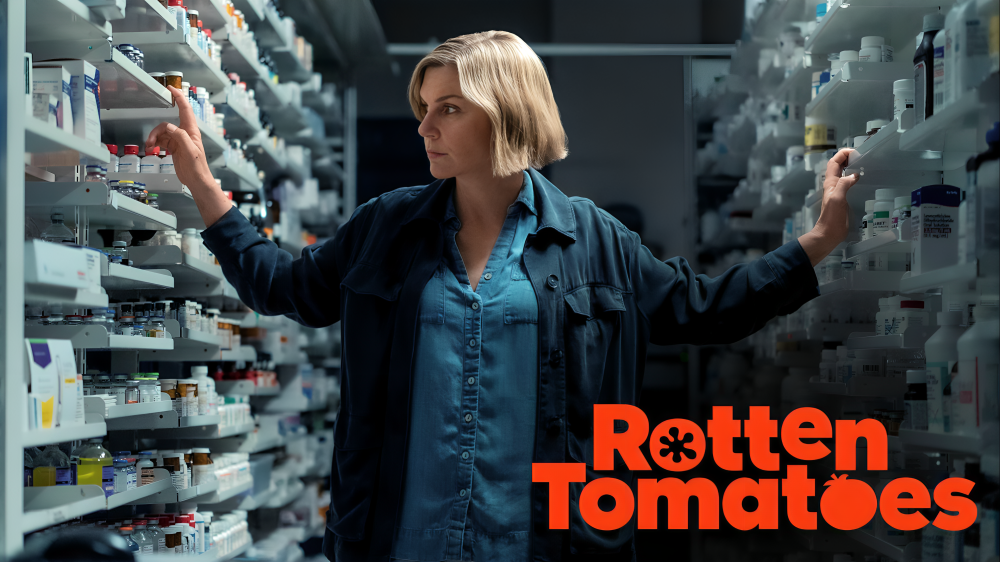 Pluribus Rotten Tomatoes critic score graphic showing 99% rating, highlighting praise for its writing, direction, and Rhea Seehorn’s lead performance.