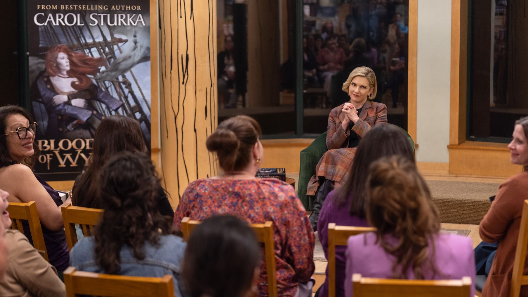 Rhea Seehorn as Carol Sturka in Pluribus.