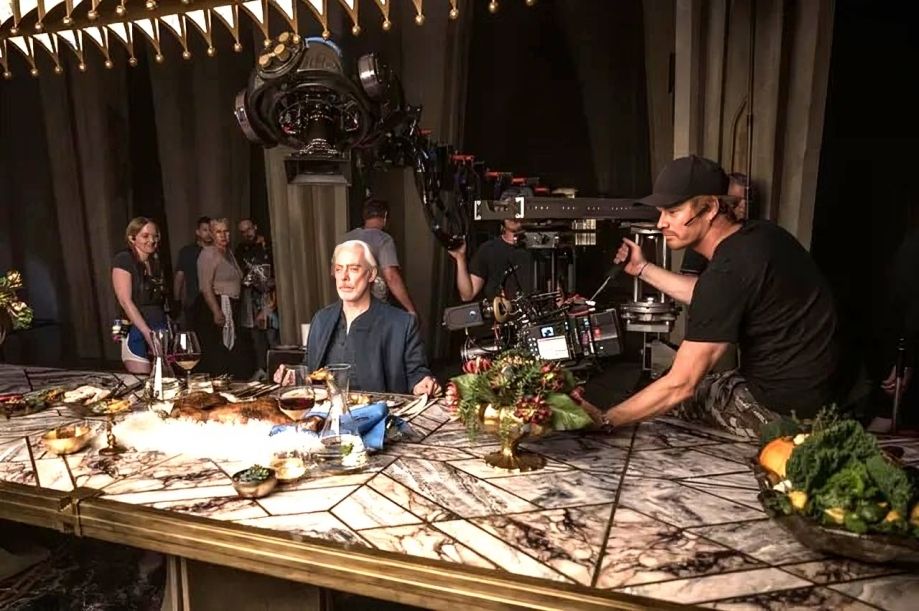 Terrence Mann as Brother Dusk on the set of Foundation.