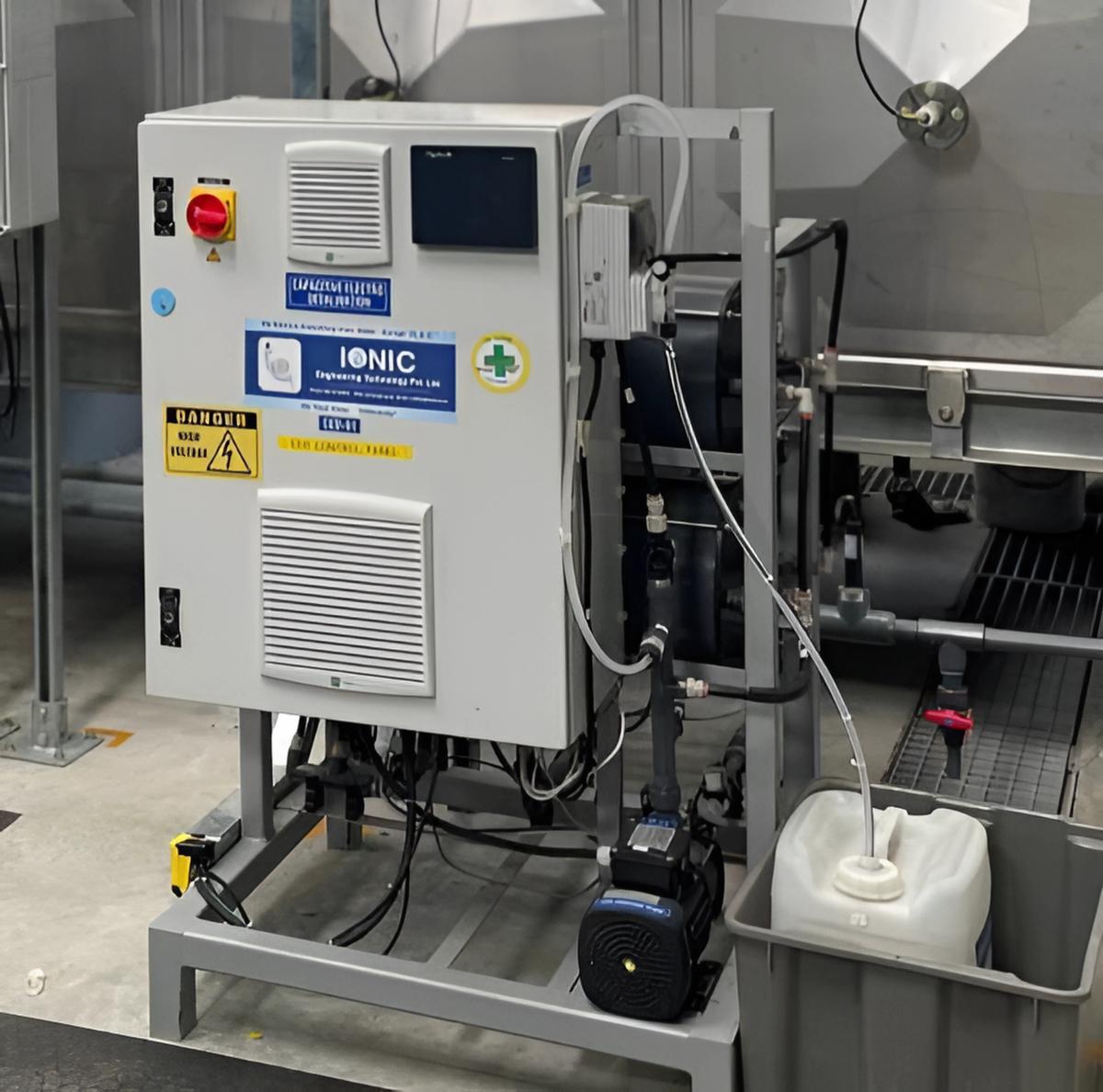 Ionic's Capacitive Electro Desalination (CED) system installed at the Apex Automotive manufacturing plant for cooling tower water treatment.