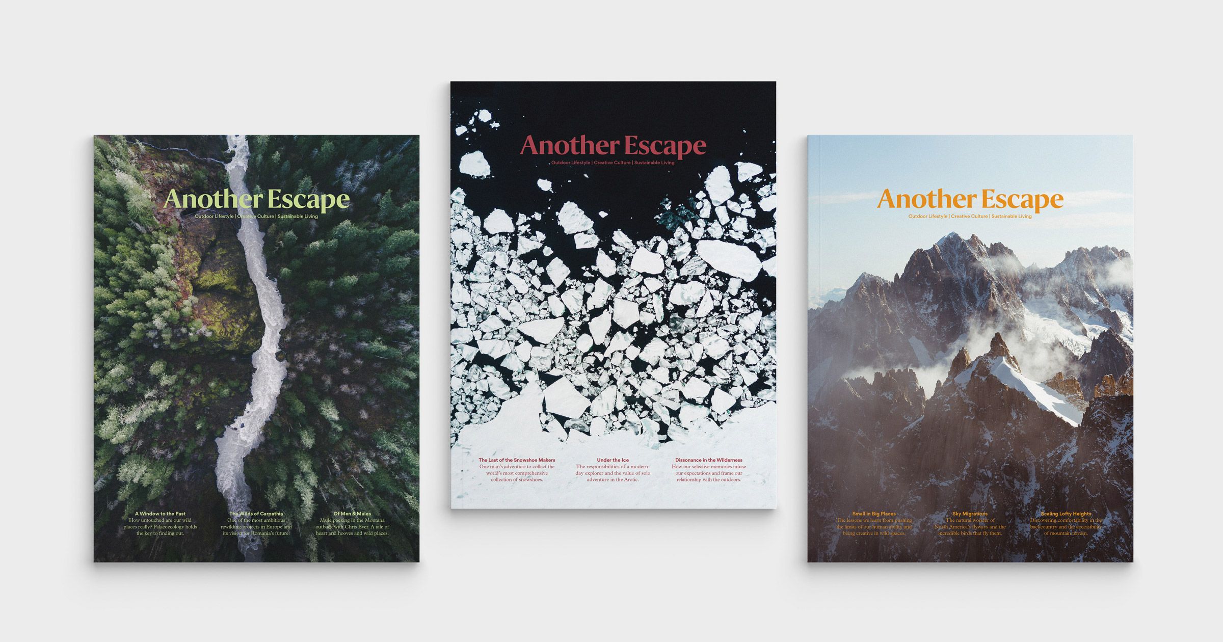 Visual identity for Another Escape magazine | Extract Studio