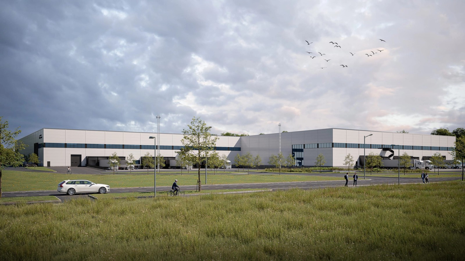 MainHub Örebro logistics property visualisation of facade