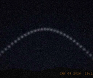 Line of lights, long exposure