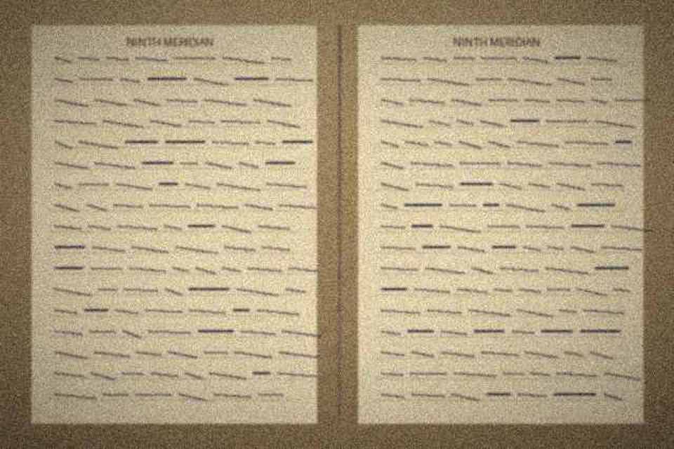 Three pages of the ledger, photographed at the shelf