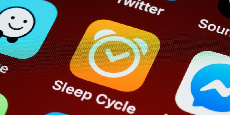 Handydisplay mit der App Sleep Cycle