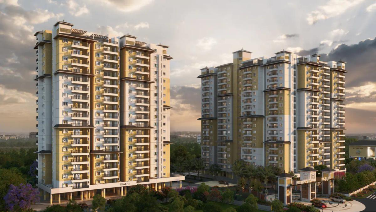 Mythri Sity architectural residential community in Kodathi, Off Sarjapur Road, Bengaluru