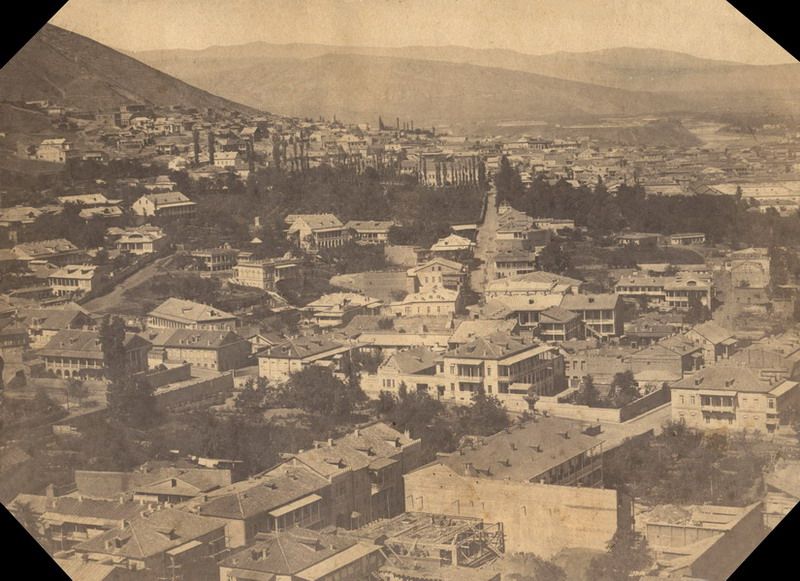 Panoramic view of Tiflis by Alexander Ivanitski, 1858, military photography
