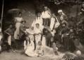 Group portrait of children in costume posed outdoors, photographed by Vasil Roinashvili.