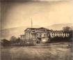 View of the Viceroy’s Palace building in Tiflis with mountains in the background, photographed by David Korganov, 1863.