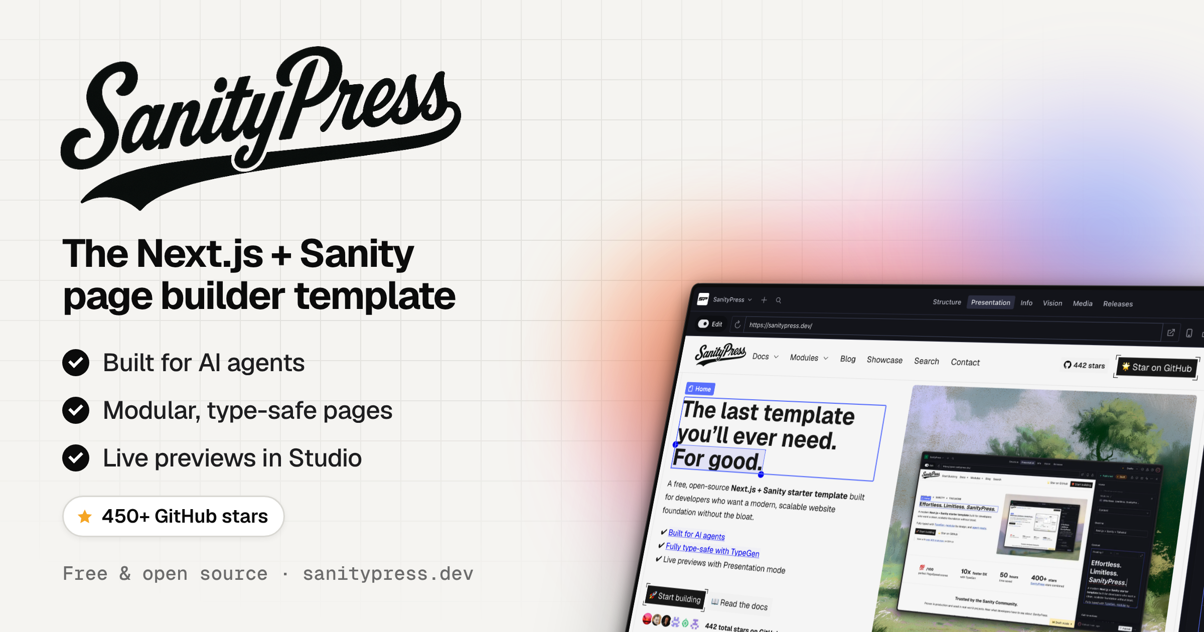 SanityPress: The Next.js + Sanity page builder template