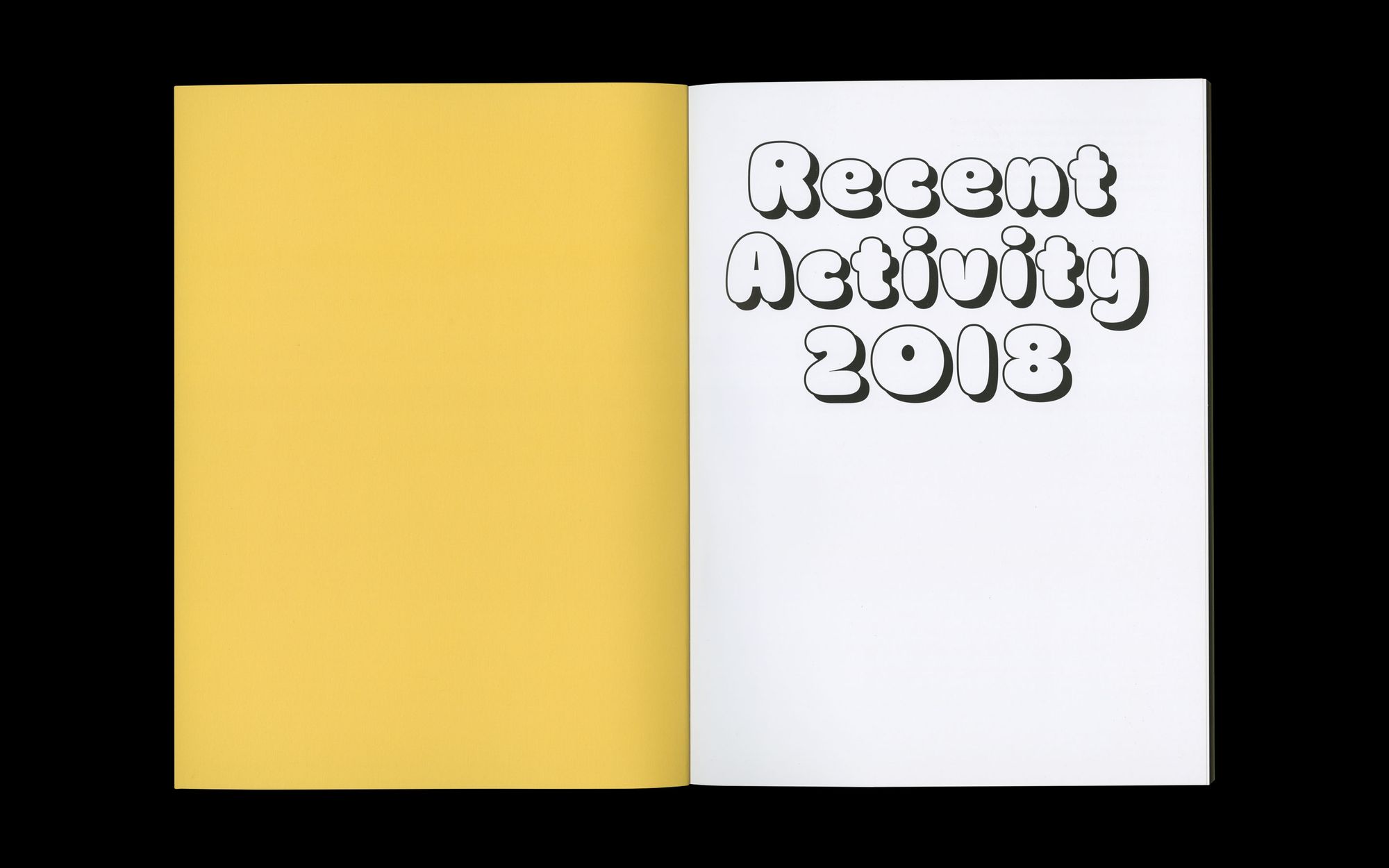 Scan of inside spread of Recent Activity Annual 2018