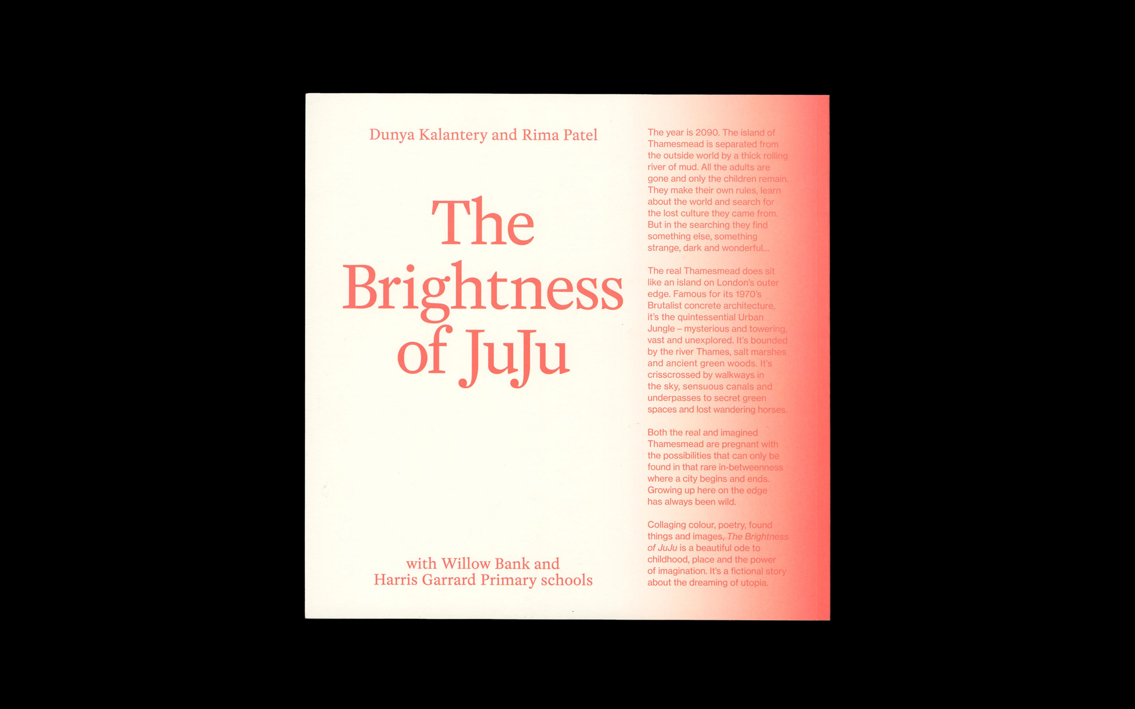 Scan of back cover of The Brightness of Juju by Dunya Kalantery and Rima Patel