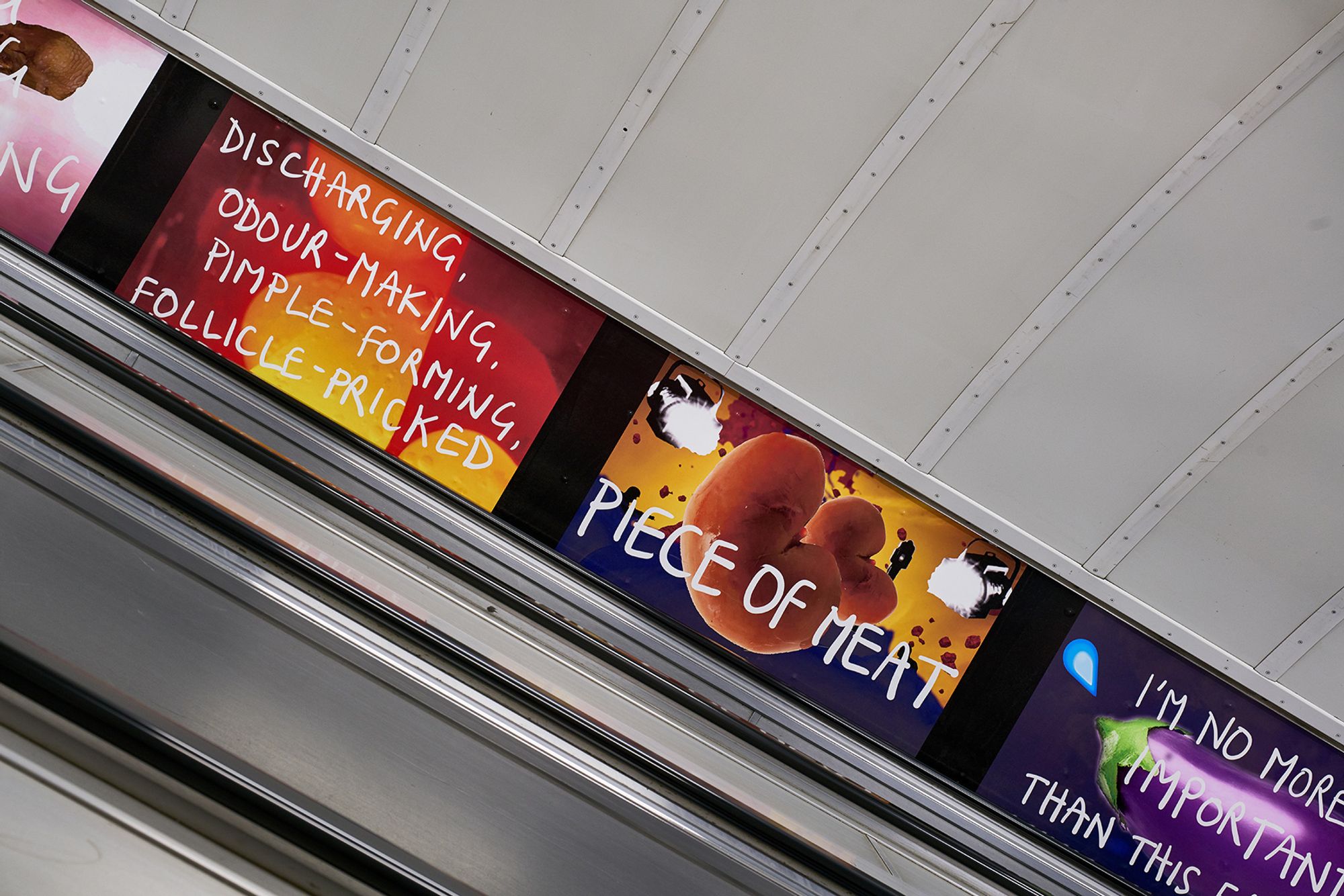 Documentation of escalator graphics at Bethnal Green station, photography G.G Archard (2018)