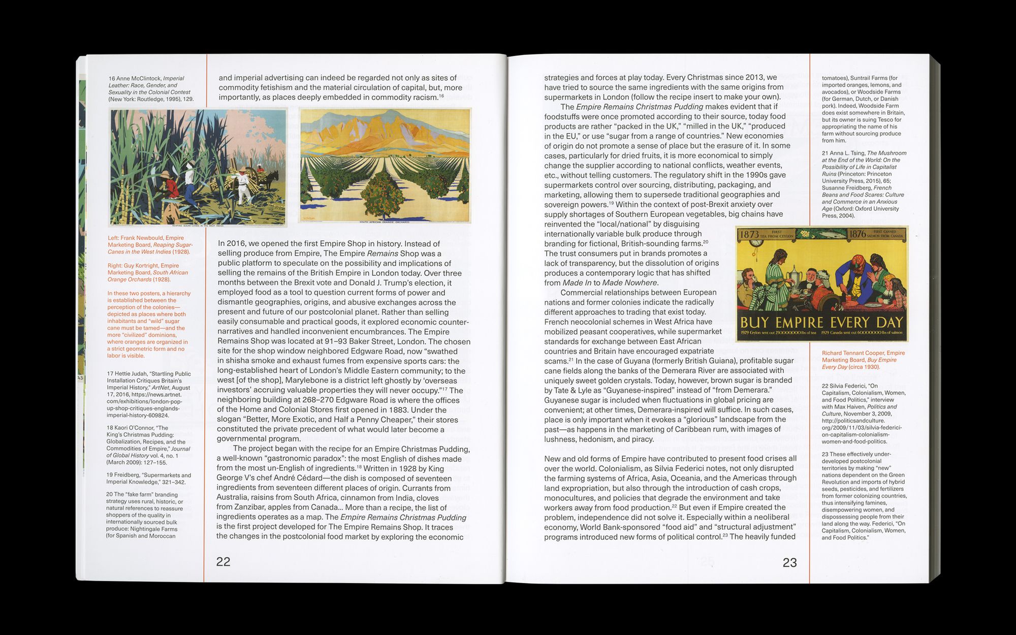 Scan of internal spread of The Empire Remains Shop publication