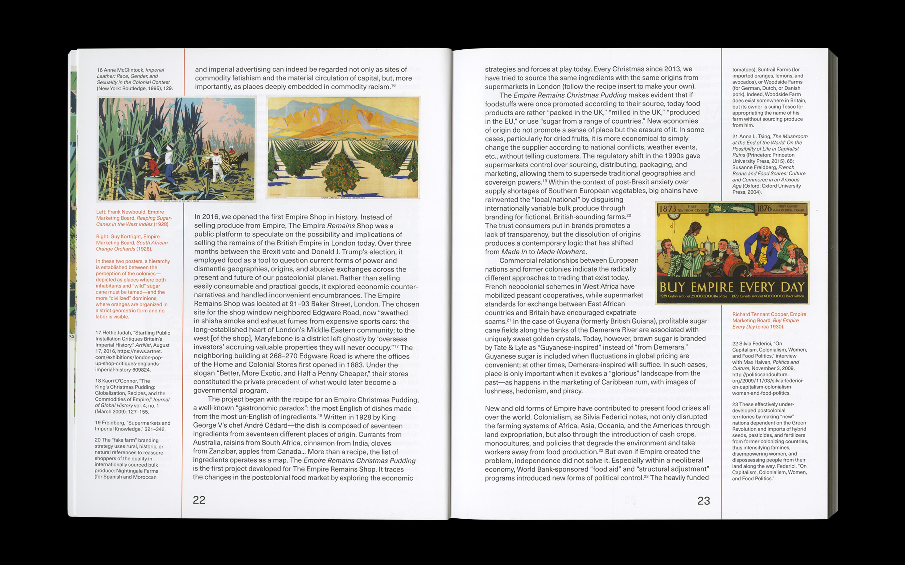Scan of internal spread of The Empire Remains Shop publication