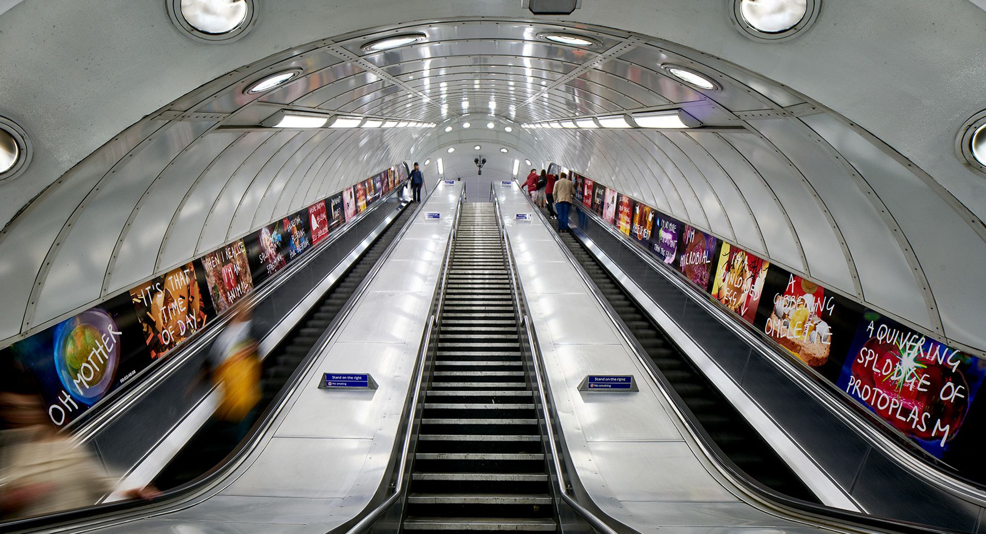 Documentation of escalator graphics at Bethnal Green station, photography G.G Archard (2018)