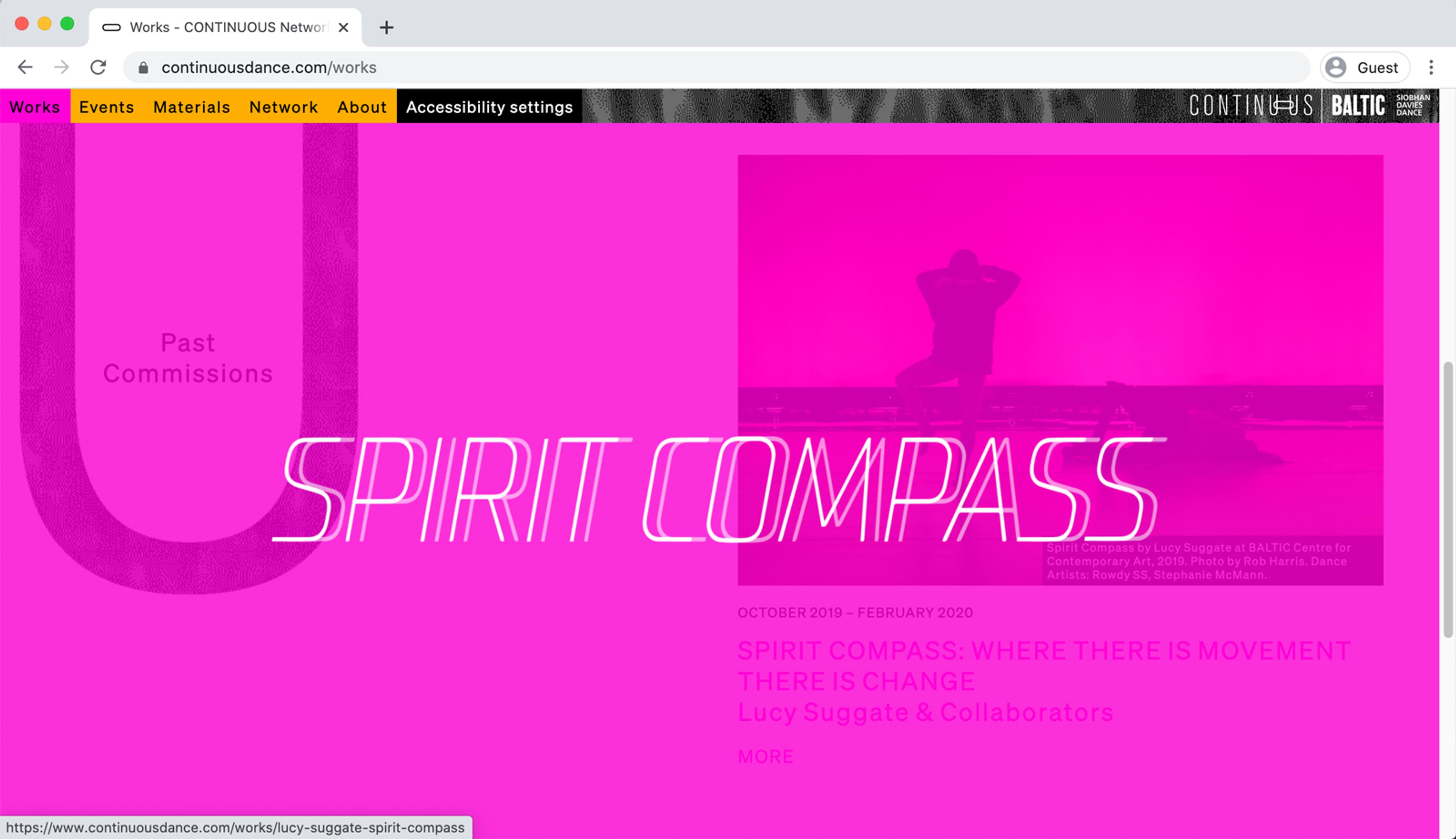 Screen grab of CONTINUOUS website
