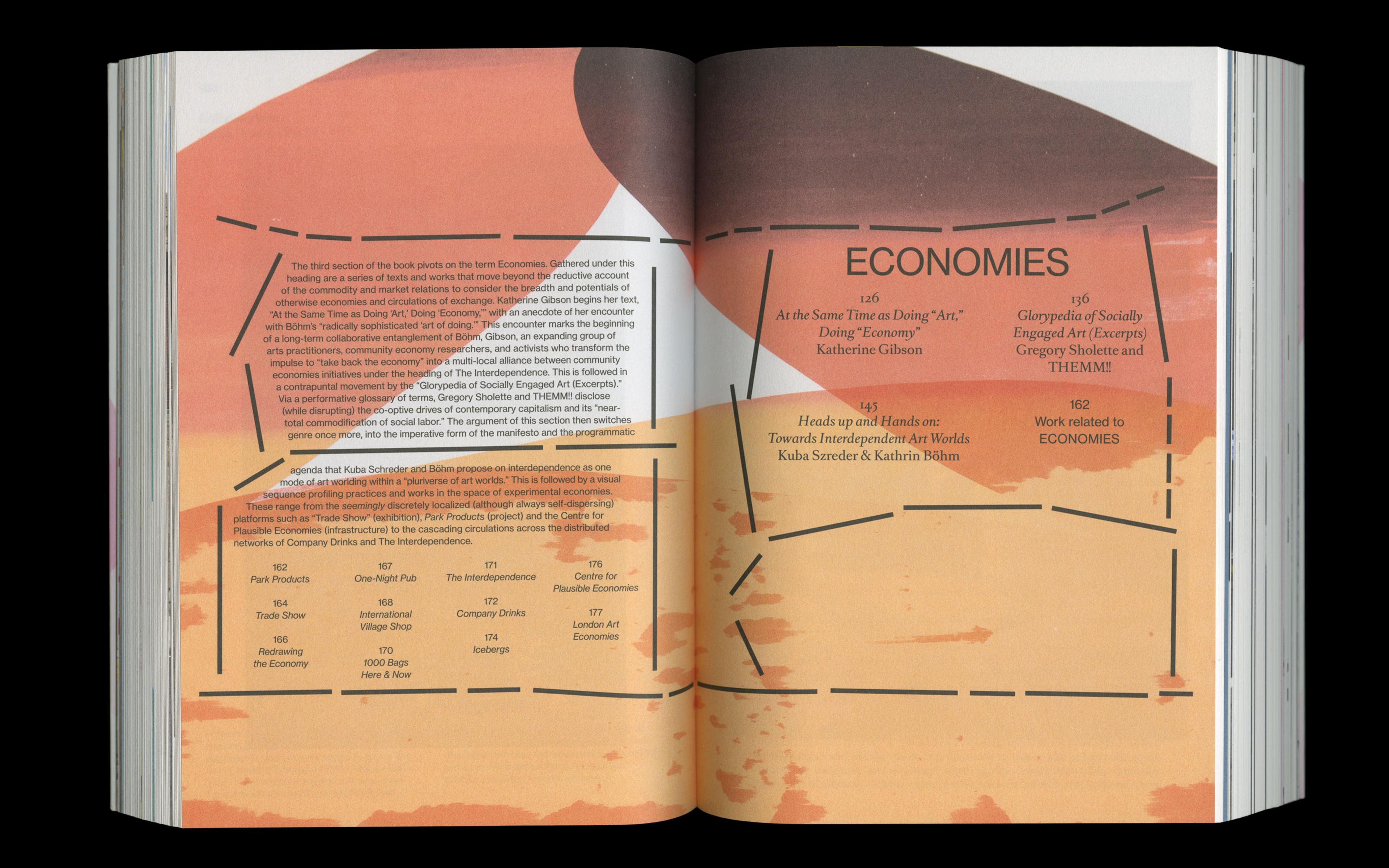 Scan of internal spread of Art on the Scale of Life by Kathrin Böhm showing section title page