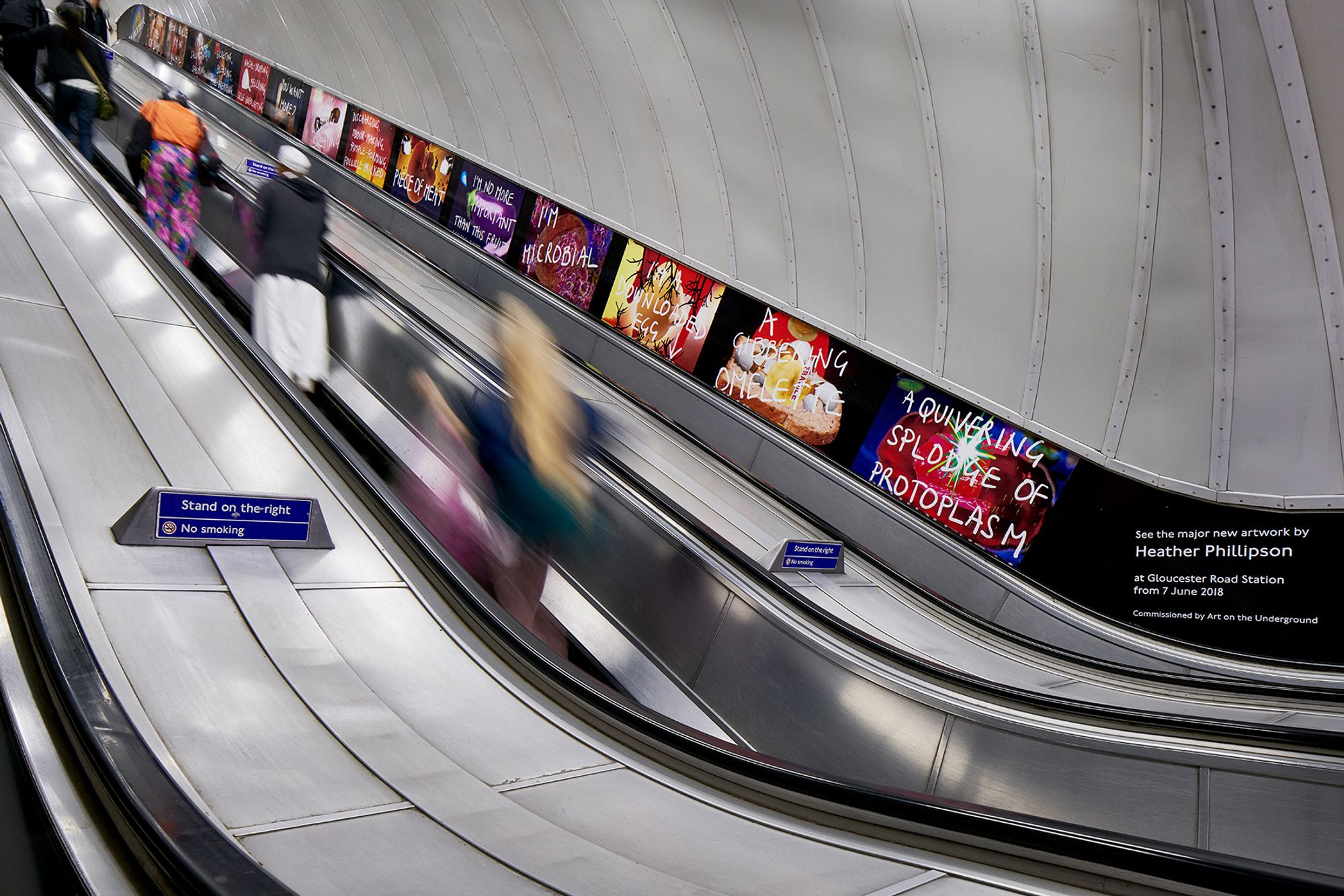 Documentation of escalator graphics at Bethnal Green station, photography G.G Archard (2018)