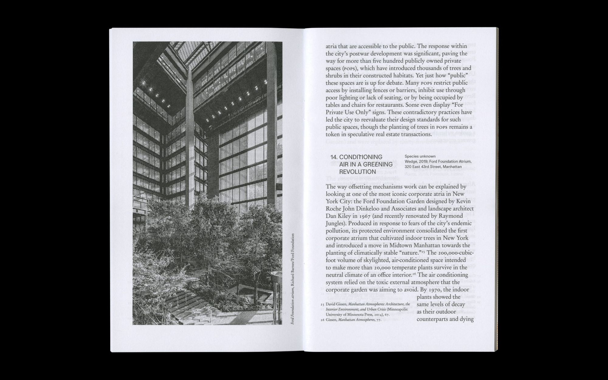 Scan of internal spread of 'Offsetted' exhibition brochure.