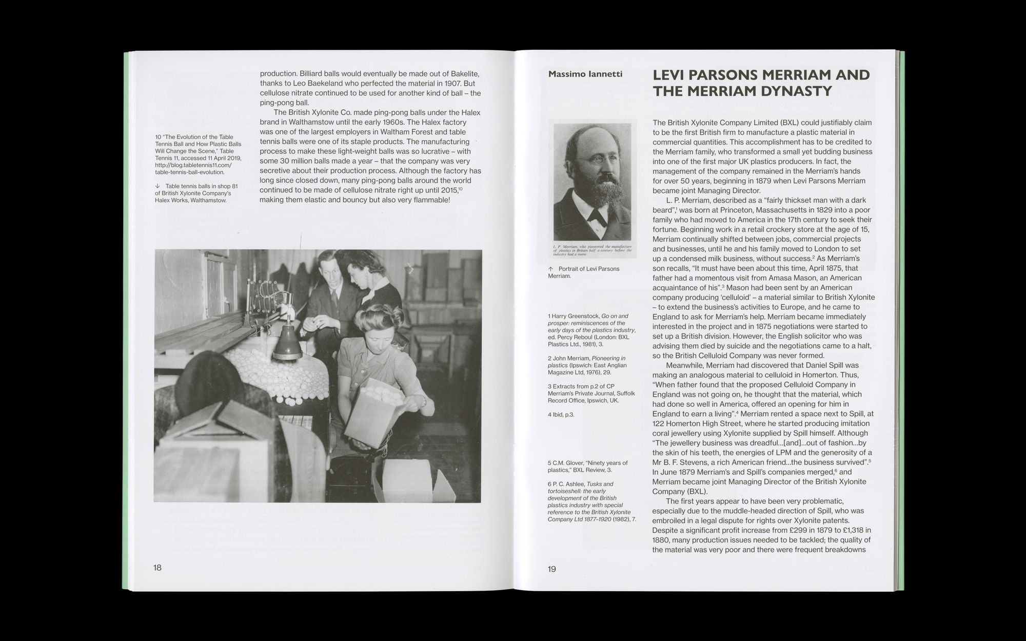 Scan of inside spread of Plastics publication
