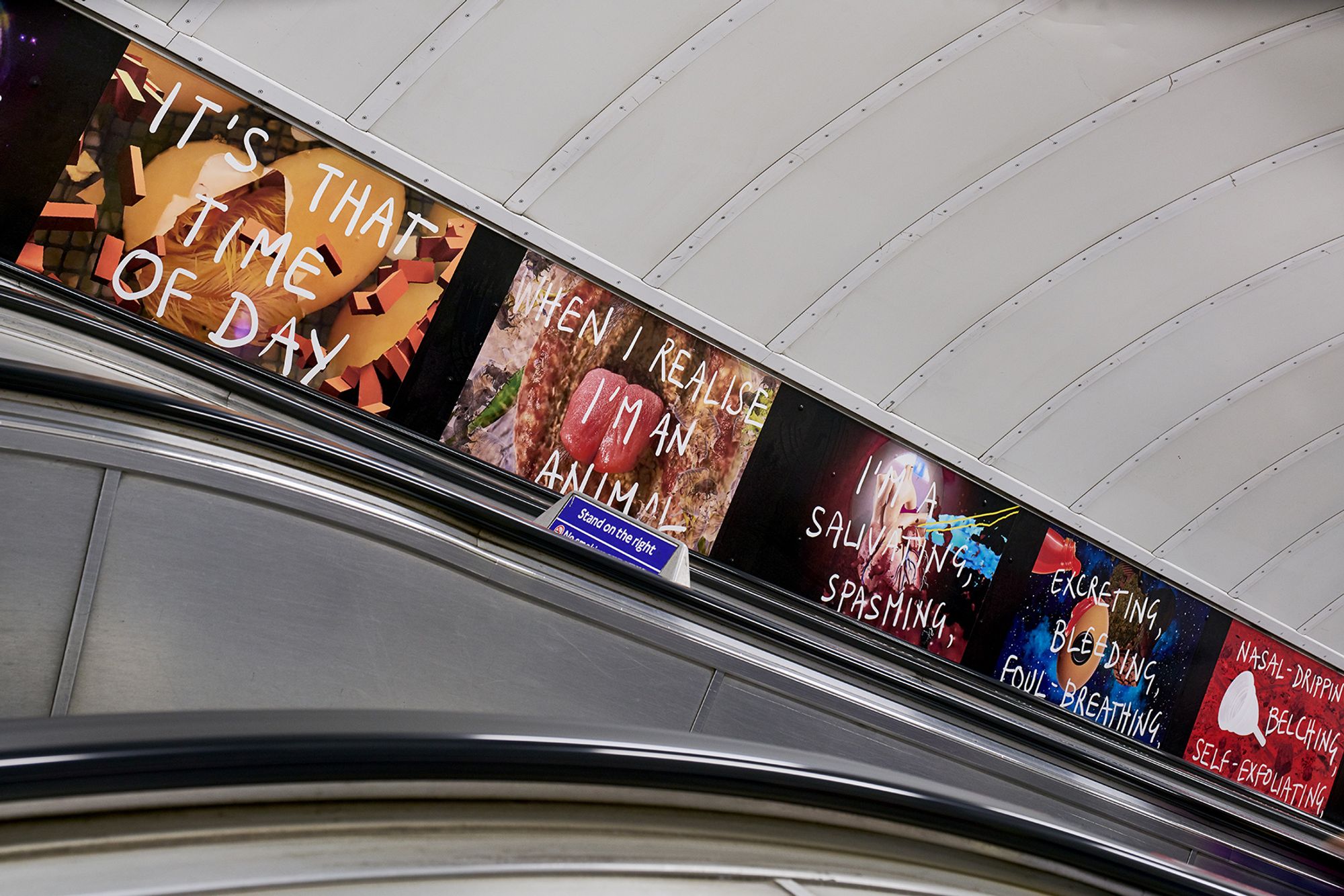 Documentation of escalator graphics at Bethnal Green station, photography G.G Archard (2018)