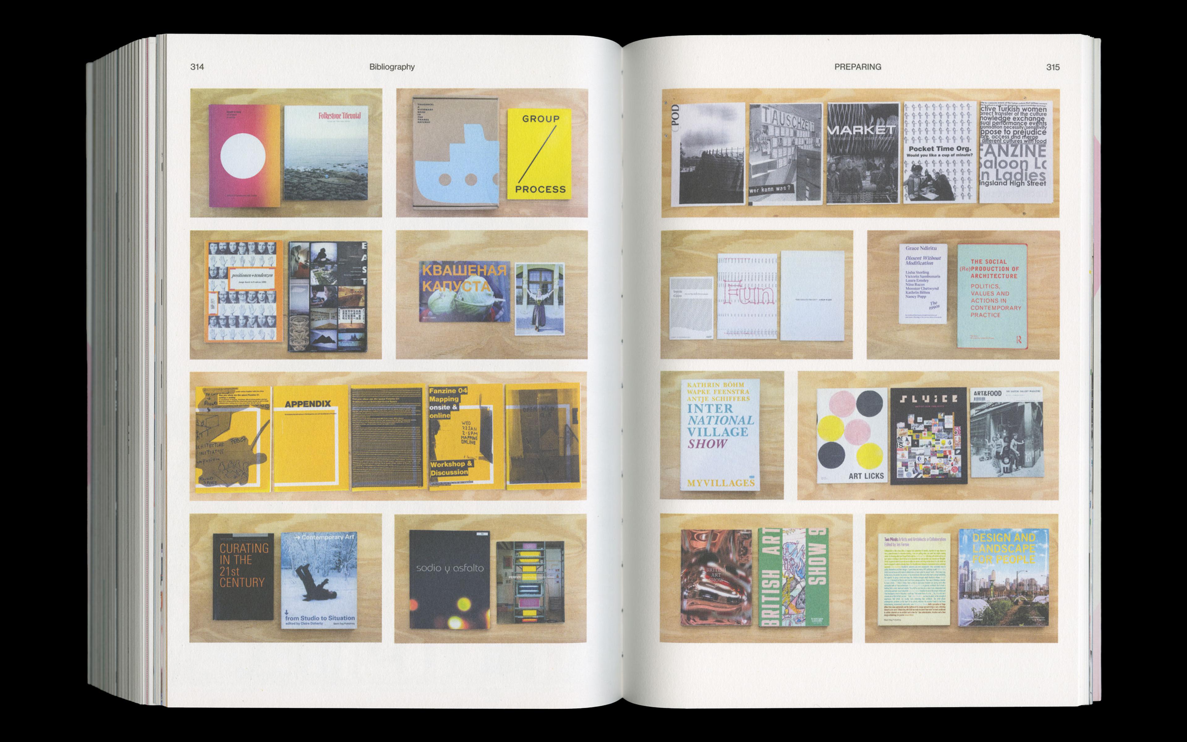 Scan of internal spread of Art on the Scale of Life by Kathrin Böhm showing treatment of bibliography