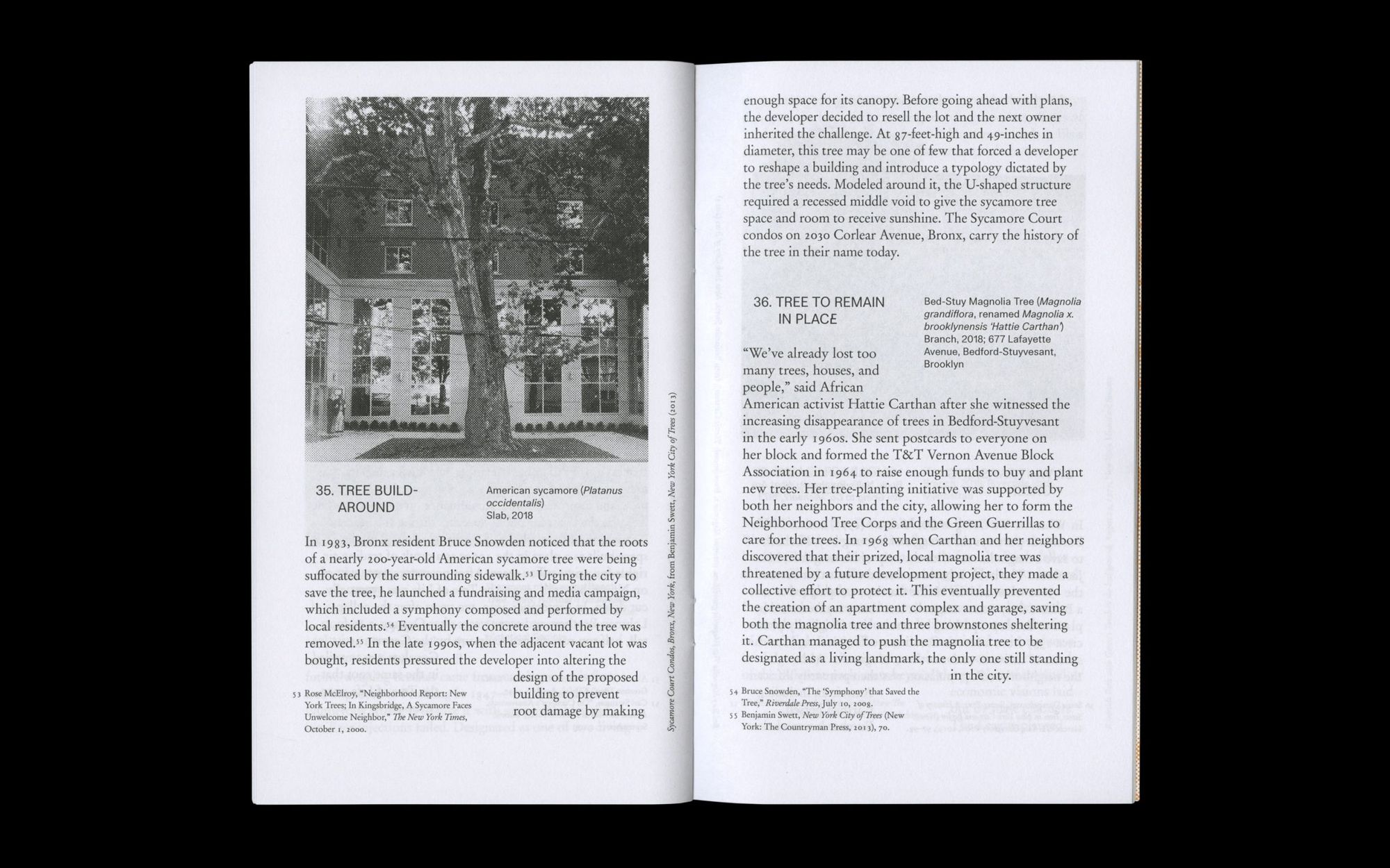 Scan of internal spread of 'Offsetted' exhibition brochure.