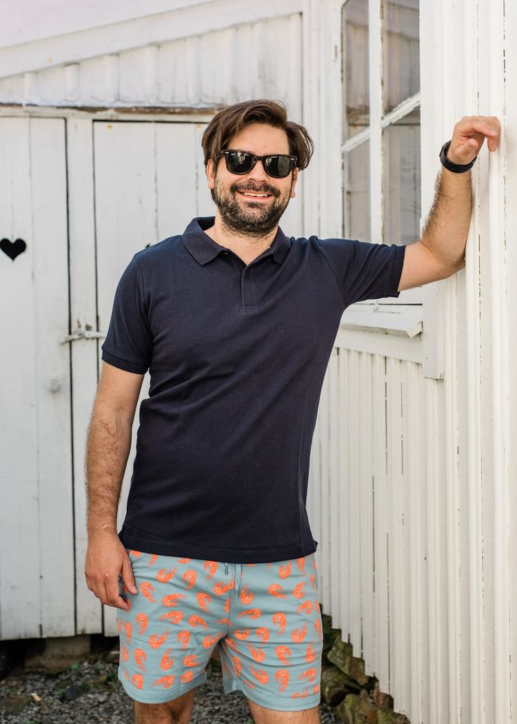 Secondary product image for "Henke Shorts Räka Granitblå"