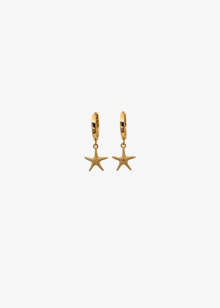 Secondary product image for "Earring Hoop Starfish Gold"