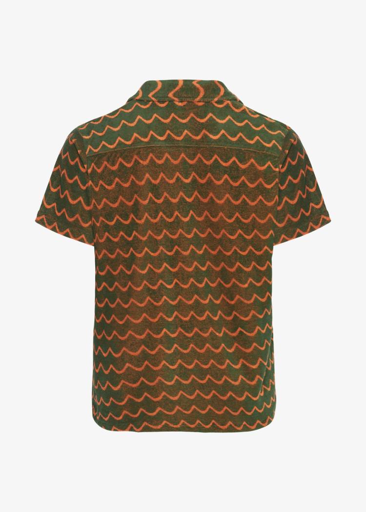 Secondary product image for "Frottéskjorta Våg Grön Orange"