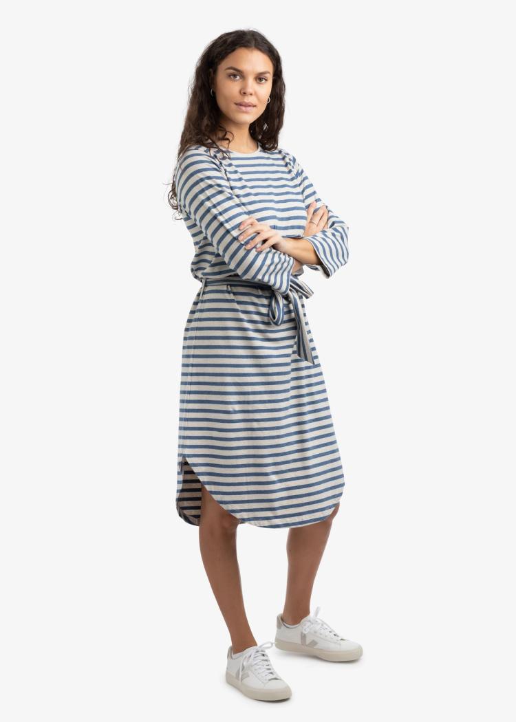 Secondary product image for "Sigrid Dress Stripe Blue Sand"