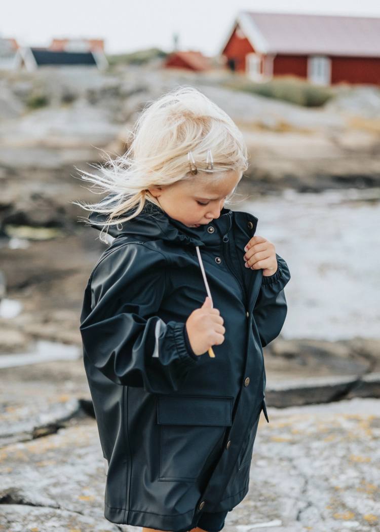 Secondary product image for "Storm Rain Jacket Kids Navy"