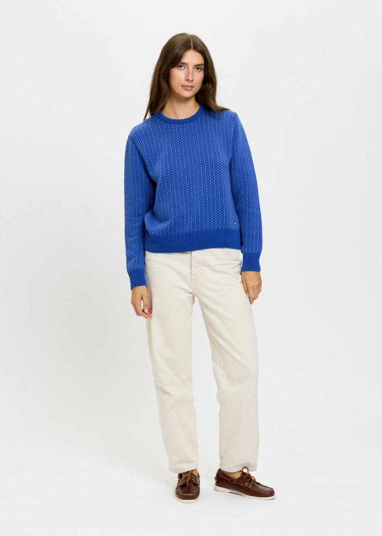 Secondary product image for "Olga Stickad Blå Bomull"