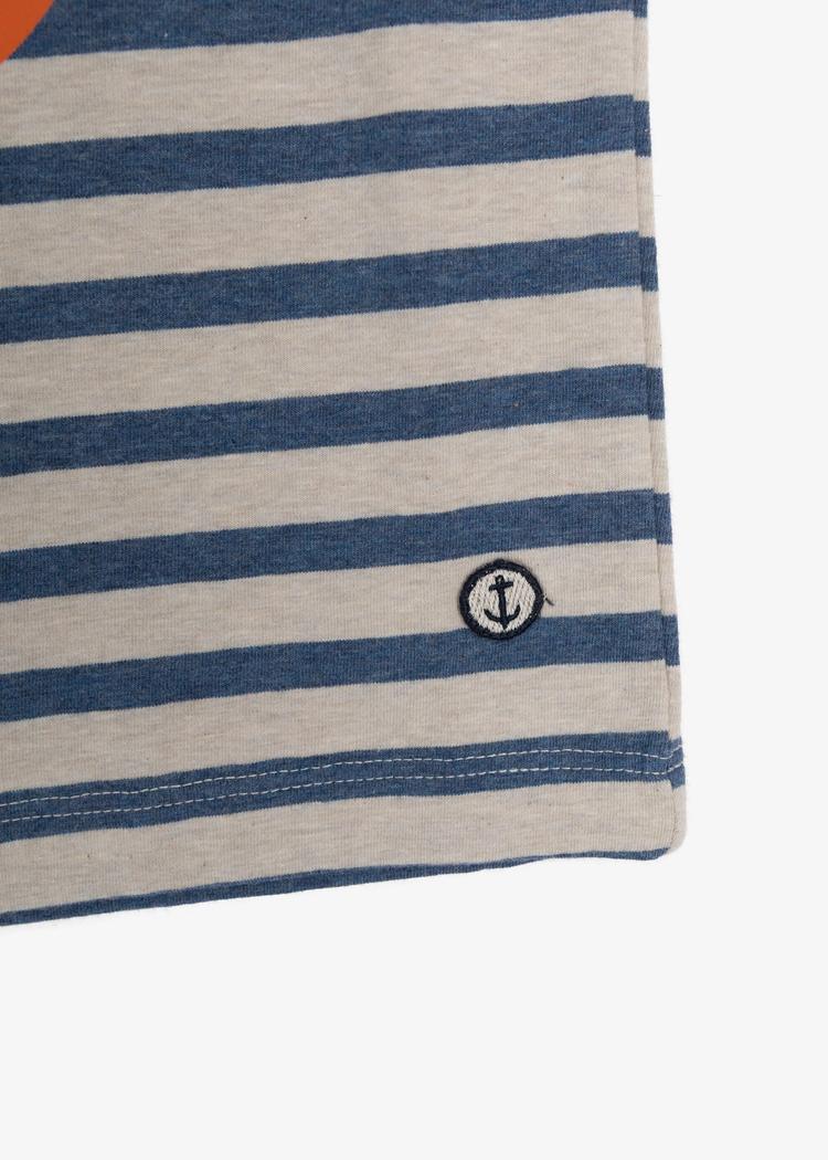 Secondary product image for "T-shirt Ankare Rand Blå & Sand"