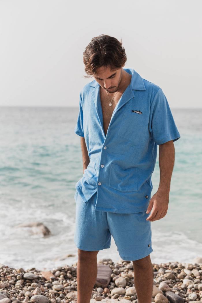 Secondary product image for "Strand Frottéshorts Terry Blå"