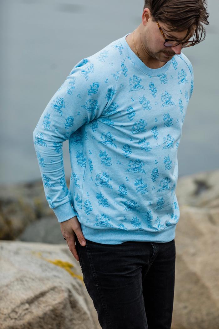Secondary product image for "Sweater Adult Tattoo Blue"