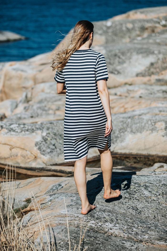Secondary product image for "Astrid Knitted Dress Stripe Navy"
