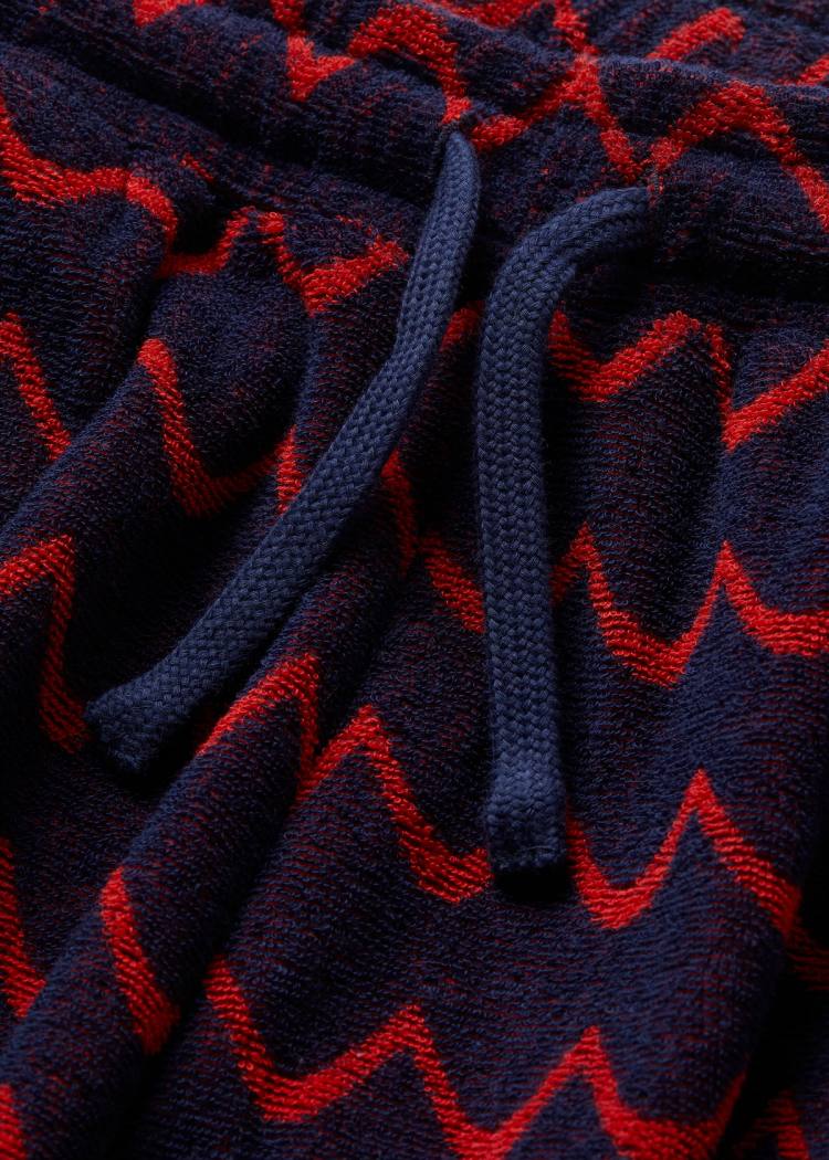 Secondary product image for "Strand Frottéshorts Navy Röd Våg"