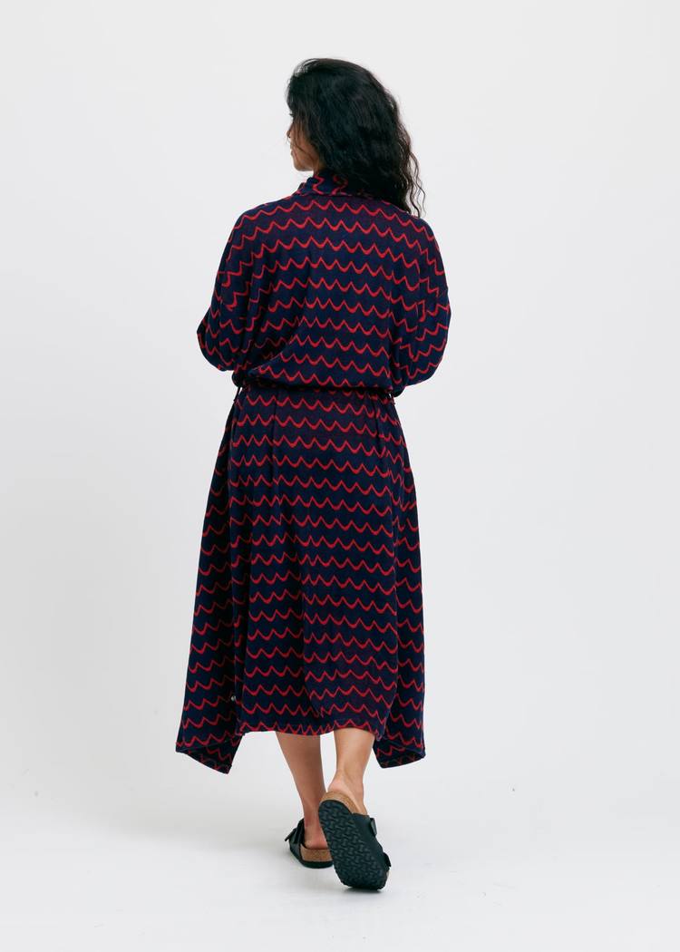 Secondary product image for "Badrock knyt Våg Navy Röd"