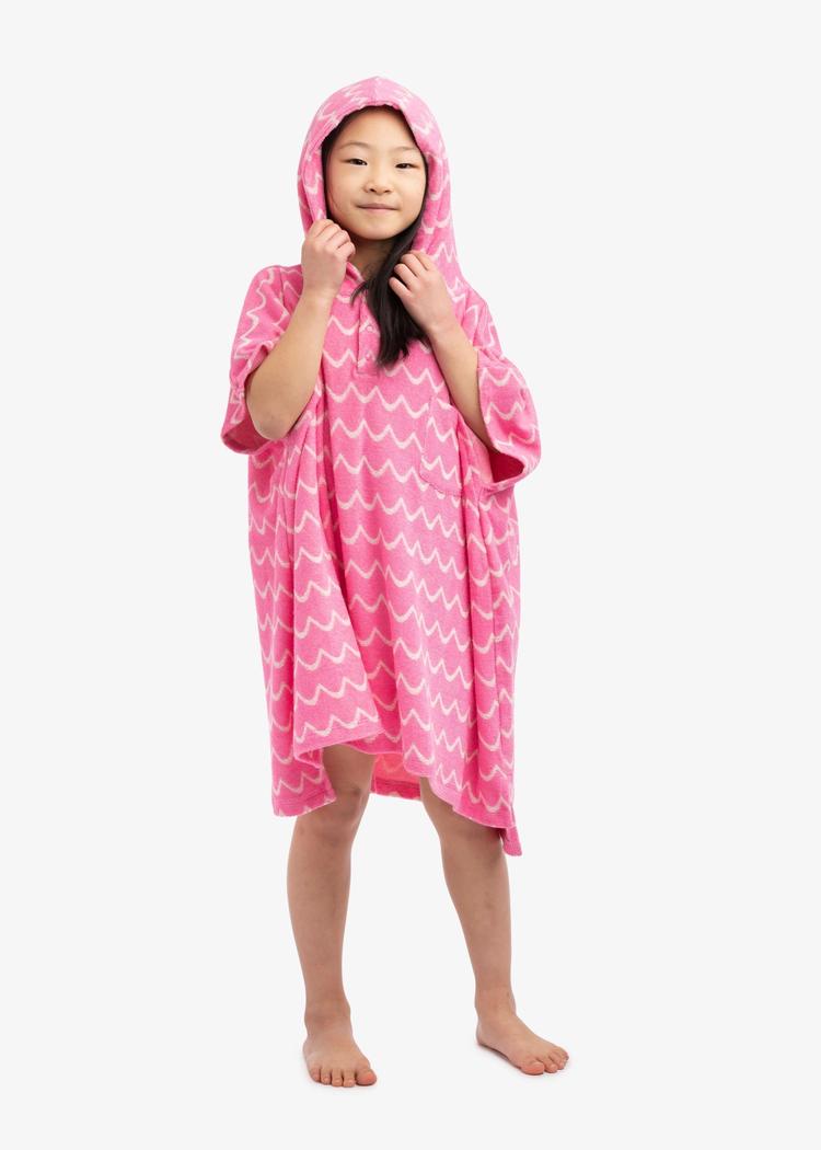 Secondary product image for "Frottéponcho Våg Rosa Barn"