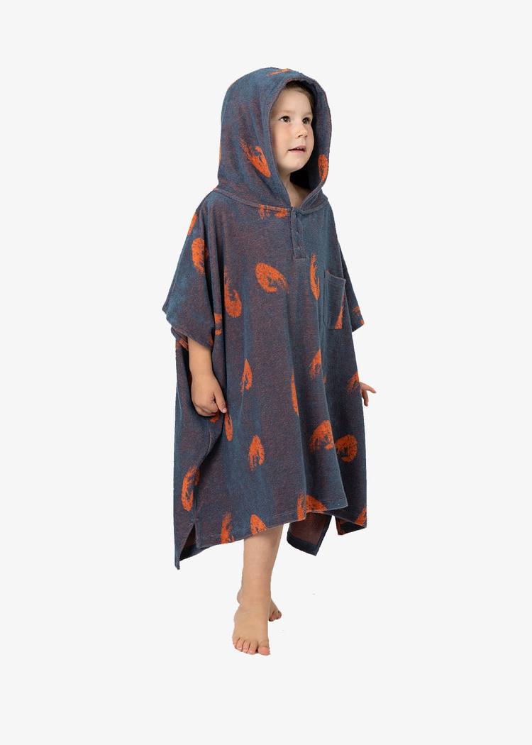 Secondary product image for "Frottéponcho Räka Petrol Barn"