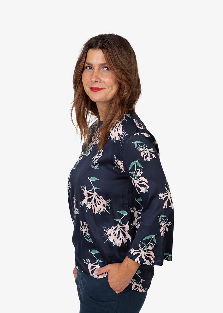 Secondary product image for "Lauren Blus Kaprifol Marinblå"
