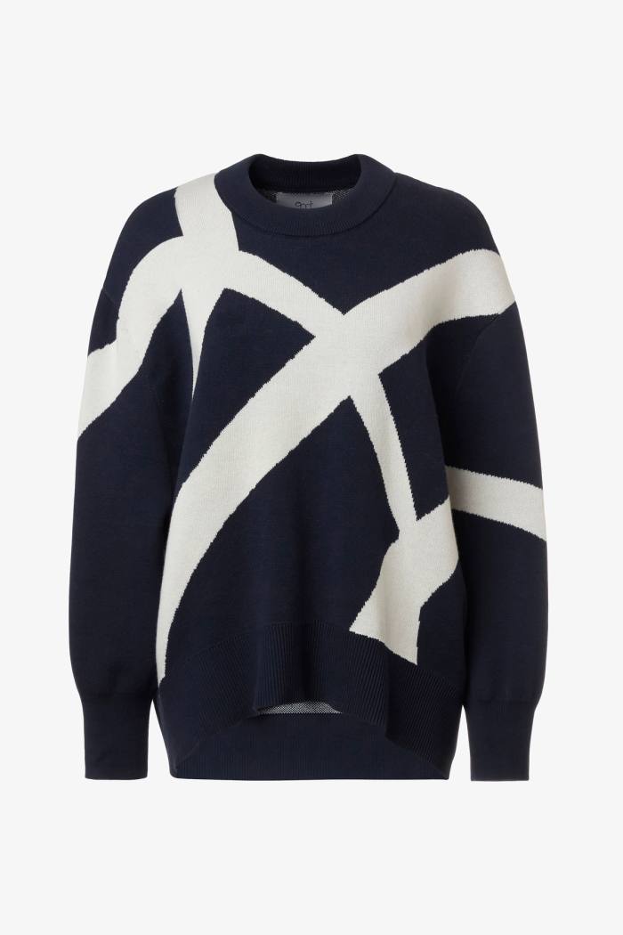 Secondary product image for "Brygg stickad tröja Navy"